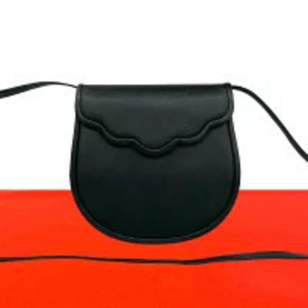 Saint Laurent Yves Leather Shoulder Bag Pouch Clutch Sacoche Black
